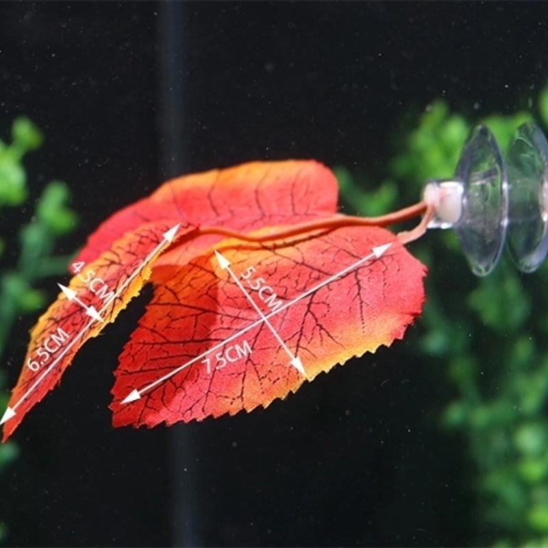 1Pcs Fish Tank Fake Plants Decoration Green Leaf Hammock For Betta Fish Stress-Reducing Aquarium Decor With Suction Cup