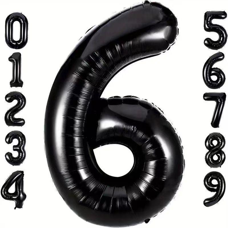 32-inch Black Aluminum Foil Balloons for Birthday Party Decorations