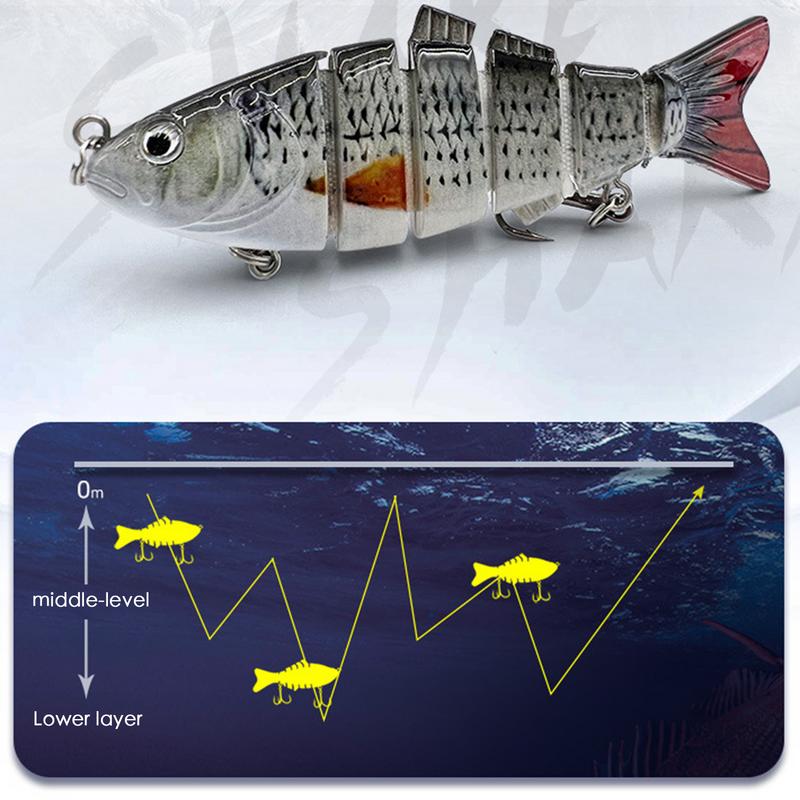 Bass Fishing Lures Small Angling Swimbait Multifunctional Multi Jointed Fish Fishing Slow Sinking Swimbait For Bass Trout