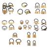 3/4Pcs Hair Rope Golden Metal Decor Hair Tie Cuff High Elasticity Hair Rope Bands Black Hair Accessories Ponytail Holder
