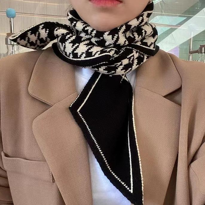 

Knitted cross-letter scarf winter new warm small long female lazy with shirt scarf versatile male