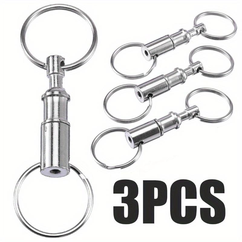 

3pcs Quick disassembly keyring detachable double ring keychain hanging button female keyring