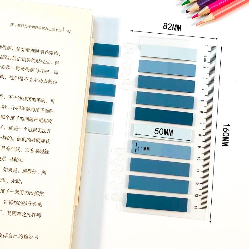 

200 Sheets/Pcs Transparent Index Notes Paper Office School Supplies Stationery Small Rectangu Fluorescent Sticker Strip Sticky