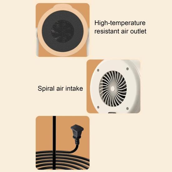 Portable Electric Desktop Heater Energy-saving Efficient Indoor Heater Silent Operation Mini Fan Heater Foot Warmer for Home Office Use