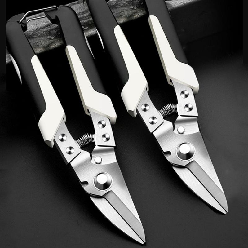 Industrial Grade High Carbon Steel Scissors with Ergonomic Handle for Multi-Purpose Cutting