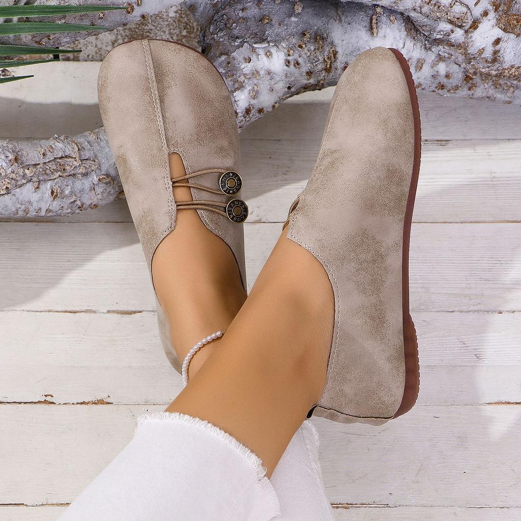 2026 Summer New Soft Leather Flat Flat Casual Single Shoes for Women, Round Head, Shallow Mouth, One Step Stepping Large Women's Shoes