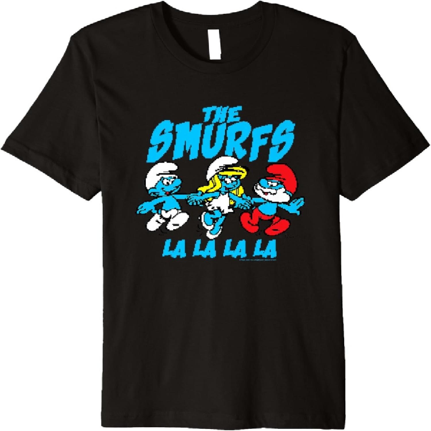 The Smurfs Pixelated Smurfs Retro Cartoon Premium T-Shirt XXXXXL разноцветный
