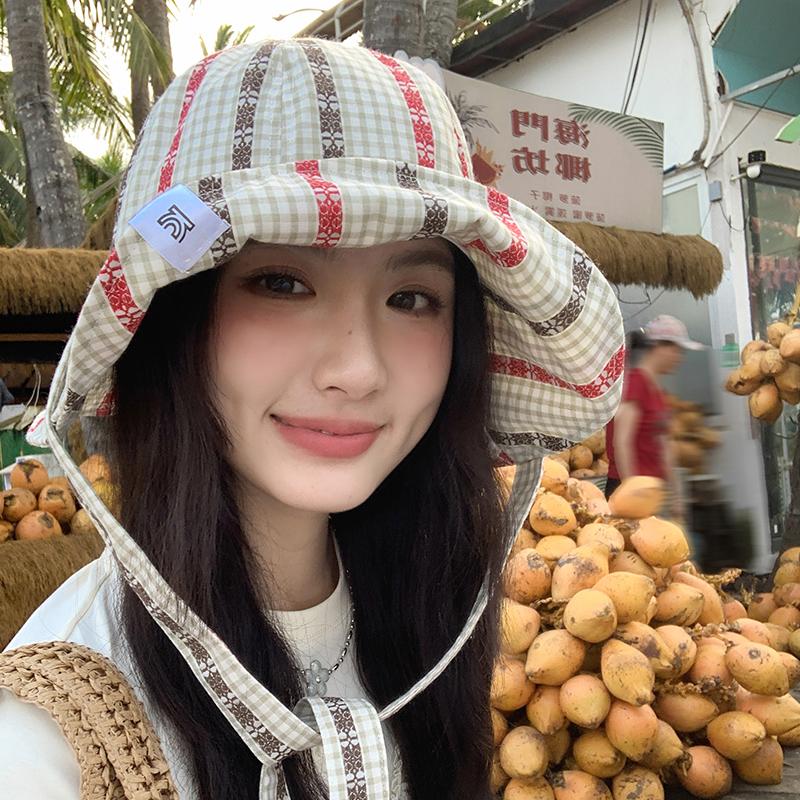 

Панама женская летняя защита от солнца солнцезащитная шляпа с большими полями маленькая солнцезащитная шляпа универсальная повседневная солнцезащитная шляпа Adult average size [56-59cm] бежевый