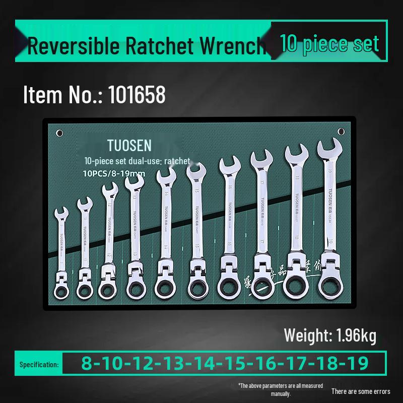 Tuosen Ratchet Wrench Set: Open-End & Socket Combo with Movable Head for Auto Repair