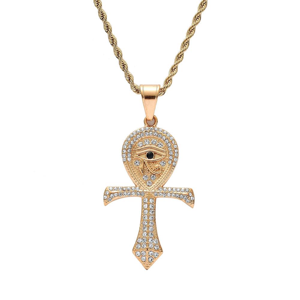 European and American New Cross Horus Eye Pendant Fashionable and Personalized Accessory