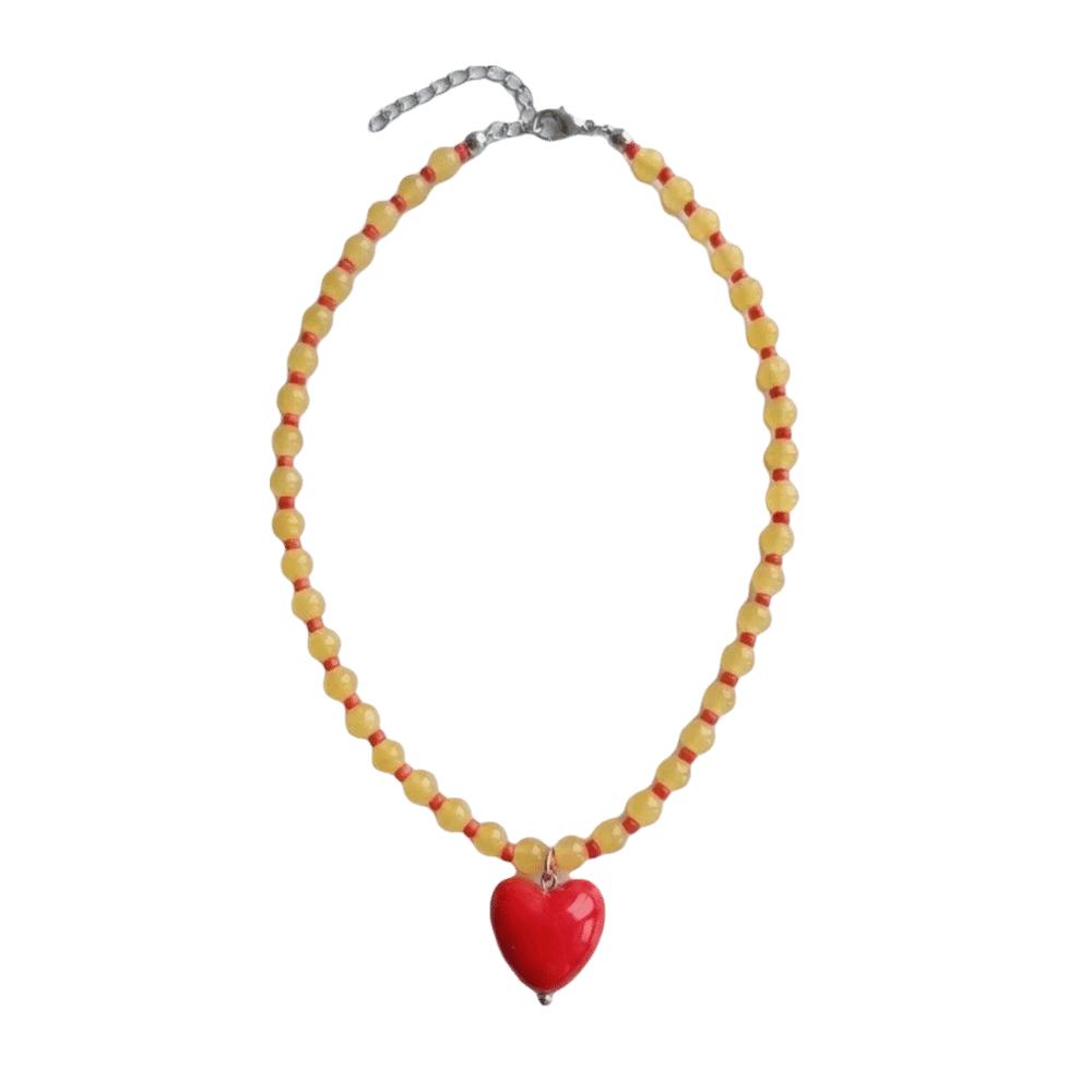 Clavicle Chain Beaded Pendant Choker Aesthetic Y2K Necklace Delicate Heart Necklace Women Girls