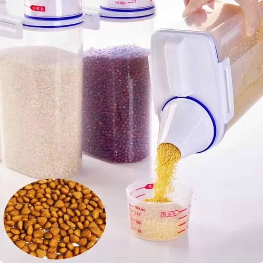 Plastic Pet Food Storage Container Moisture-proof Airtight Seal Container Storage Tank  Kitchen