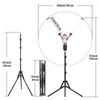 3000K/4000K/6000K 1.6M/63in Flexible 2-Arms LED Bi-color Dimmable Timer Metal Light Stand Photography Fill Light Video Light