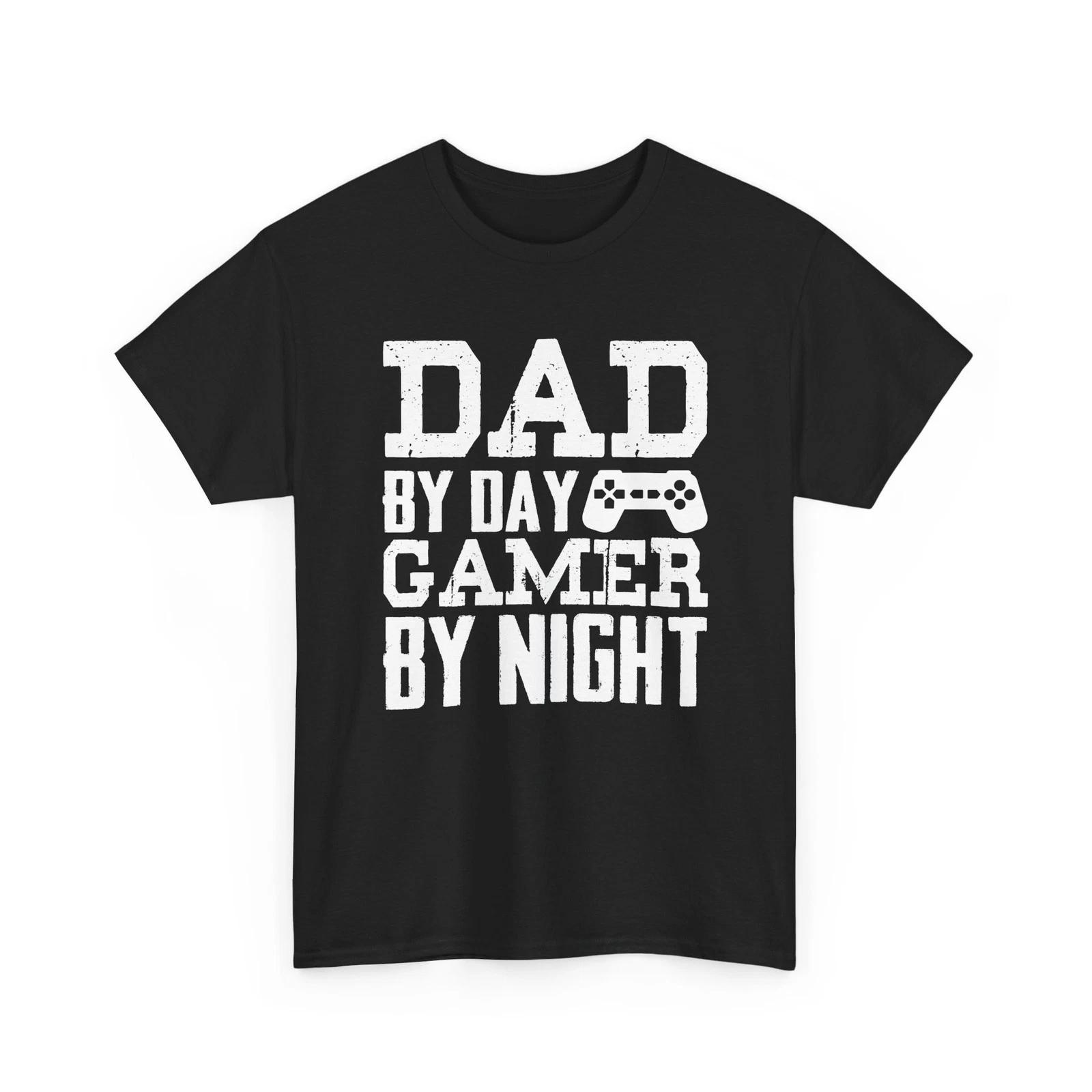 Dad by Day Gamer by Night Gaming Unisex Heavy Cotton TShirt S