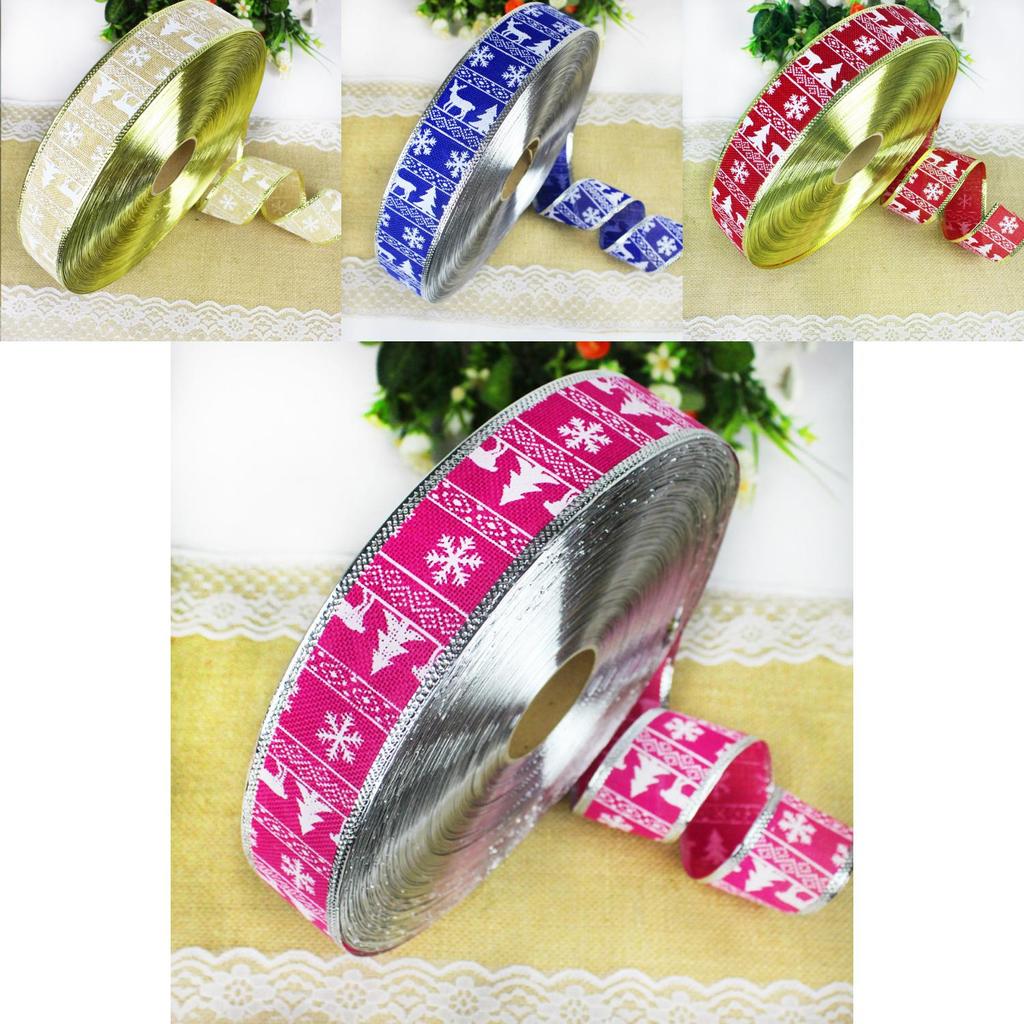 10 Meter Christmas Tree Decorative Ribbon Faux Burlap Festive Holiday Trim In Vibrant Colors