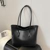 Vintage Large Capacity Faux Leather Tote Bag for Women, Chic Korean Style Commuter Shoulder Handbag, Soft Texture Fashion Work Bag