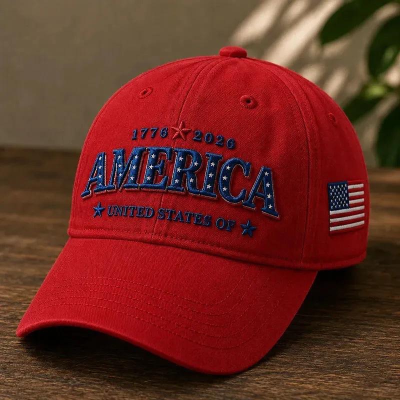 AMERICA USA - Memorial Printed Hat Men's Old Soft Top Baseball Cap Duck Tongue