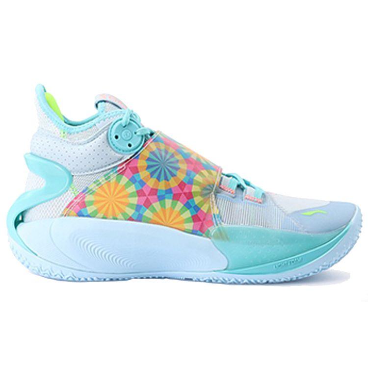 Li Ning Sonic 9 Shock Absorption Anti-Slip Wear-Resistant Mid-Top Basketball Shoes Men Basketball Shoes Blue Gray ABAR011-8
