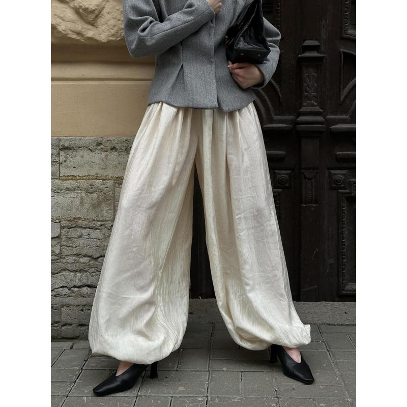

Spring And Summer Woman Loose-Fitting Versatile Long Lantern Pants With A Stylish Design Casual And Suitable For European And American Commuting L бежевий