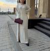 2025 Cross-border European and American Autumn New Temperament Crew Neck Cardigan Jacket Long Sleeve Waist Hip Skirt Women's Clothing
