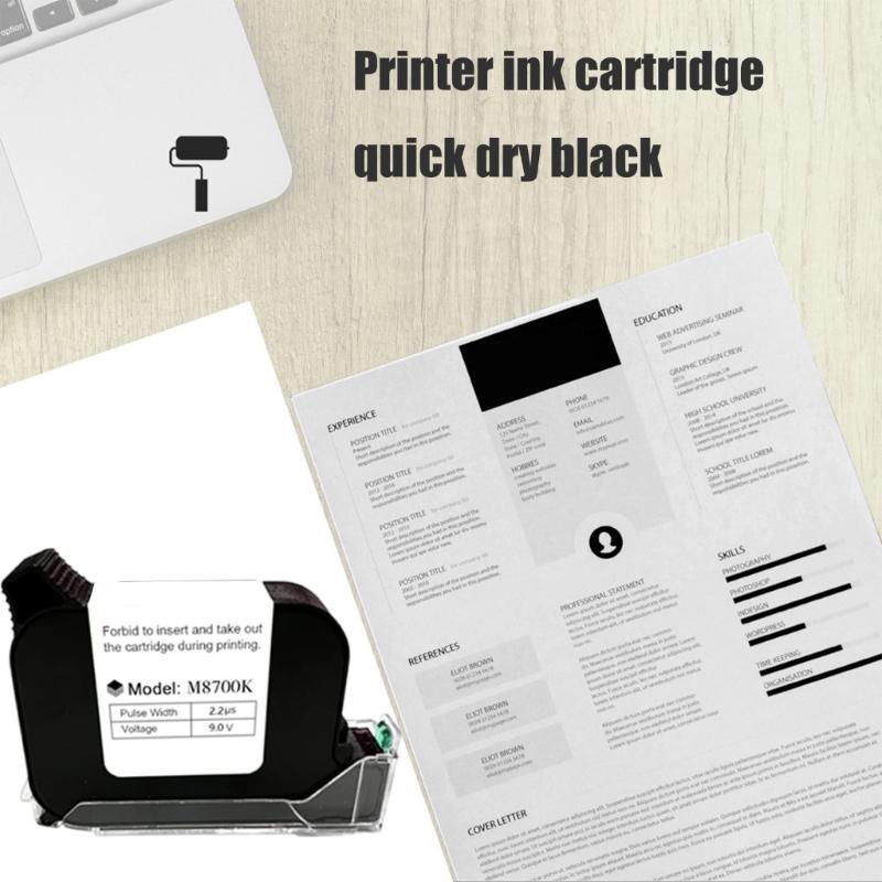 M8700K Black Print Replacement Cartridge High Efficiency for Handheld Printers, Smooth and Bright Printing
