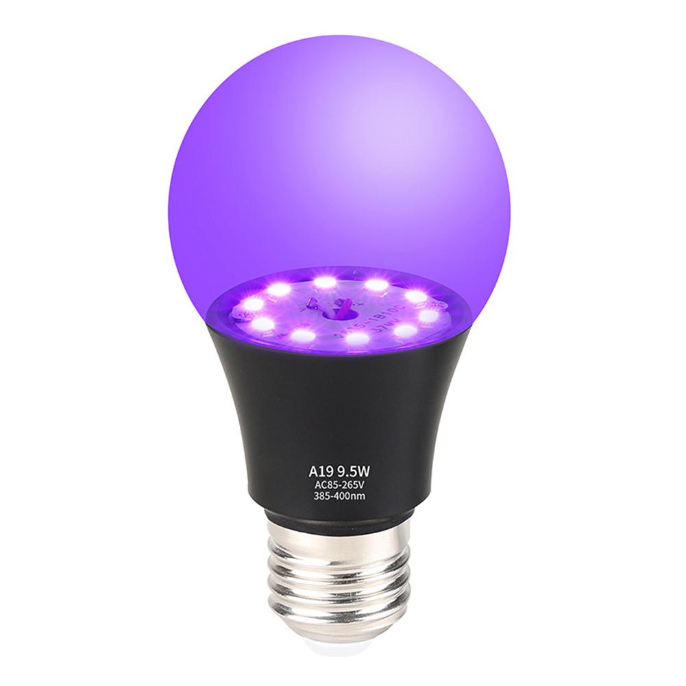 

10W Purple Light Bulb AC85-265 Dark Party Supplies Party Lamp Blacklight Bar Fluorescent Decoration E27 UV 395nm Atmosphere Bulb фіолетовий
