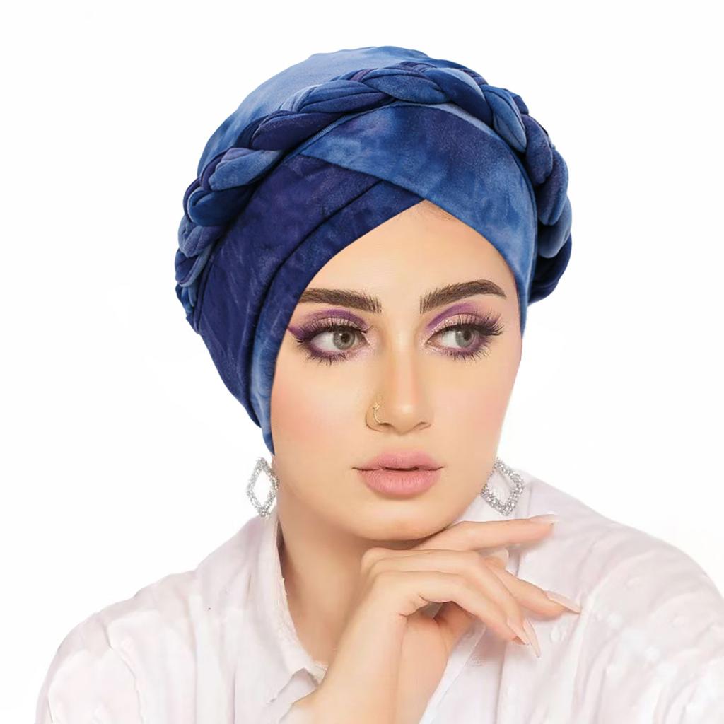 Muslimske kvinner Flette Hijab Turban Kemo Stretchlue Hodeplagg Islamsk Bonnet Hodeplagg Lue Dekkhatt