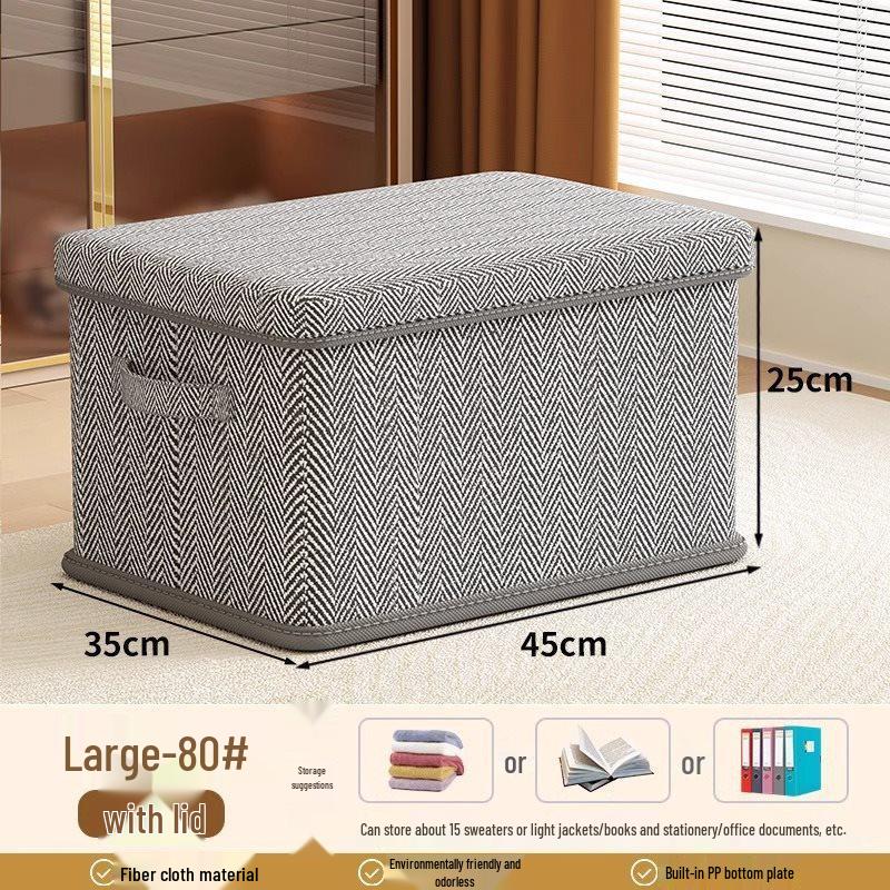 Faltbare gestreifte Aufbewahrungsbox mit Deckel für Kleidung und Socken