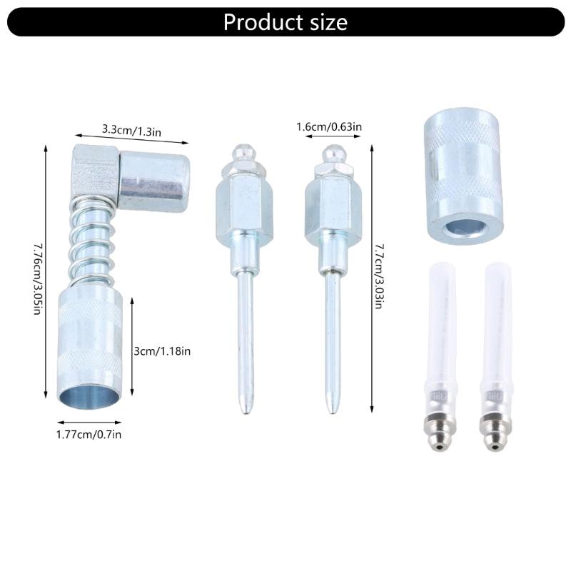 Grease Needle Nozzle Kit Hardened Steel Grease Injector Needle Grease Needle Dispenser Fitting Tool for Grease Injection