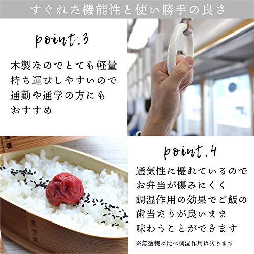 Fujishiro Kogei Magewappa Oval Lunch Box, Cat Design, Finished In Japan (470ml (Natural) Cat Design)