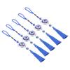5Pcs Evil Eye Pendant Coloured Glaze Blue Tassel Exquisite Design Good Luck Evil Eye Decor for Room