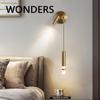 LED Wall Lamp Nordic Double Head Adjustable Wall Lights Creative Bedroom Bedside Reading Lamps Indoor Acrylic Home Decor Sconces