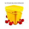 10L Chicken Duck Goose Bucket Chicken Feeder and Waterer Kit with 8 Auto-Fill Cups and 4 Ports Horizontal Nipples for Poultry