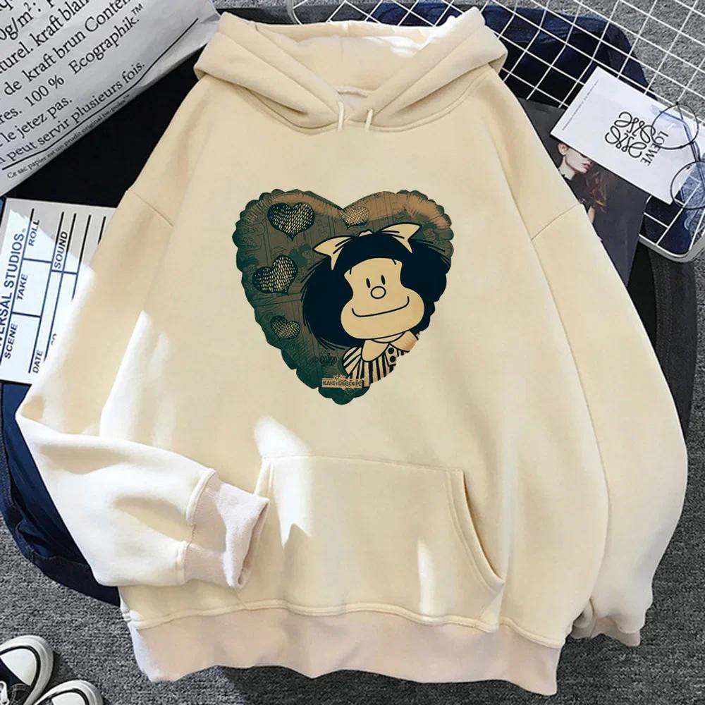 

Mafalda Hoodies Women Graphic Long Sleeve Top Sweat Y2k Clothing Women Streetwear Sweatshirts XL