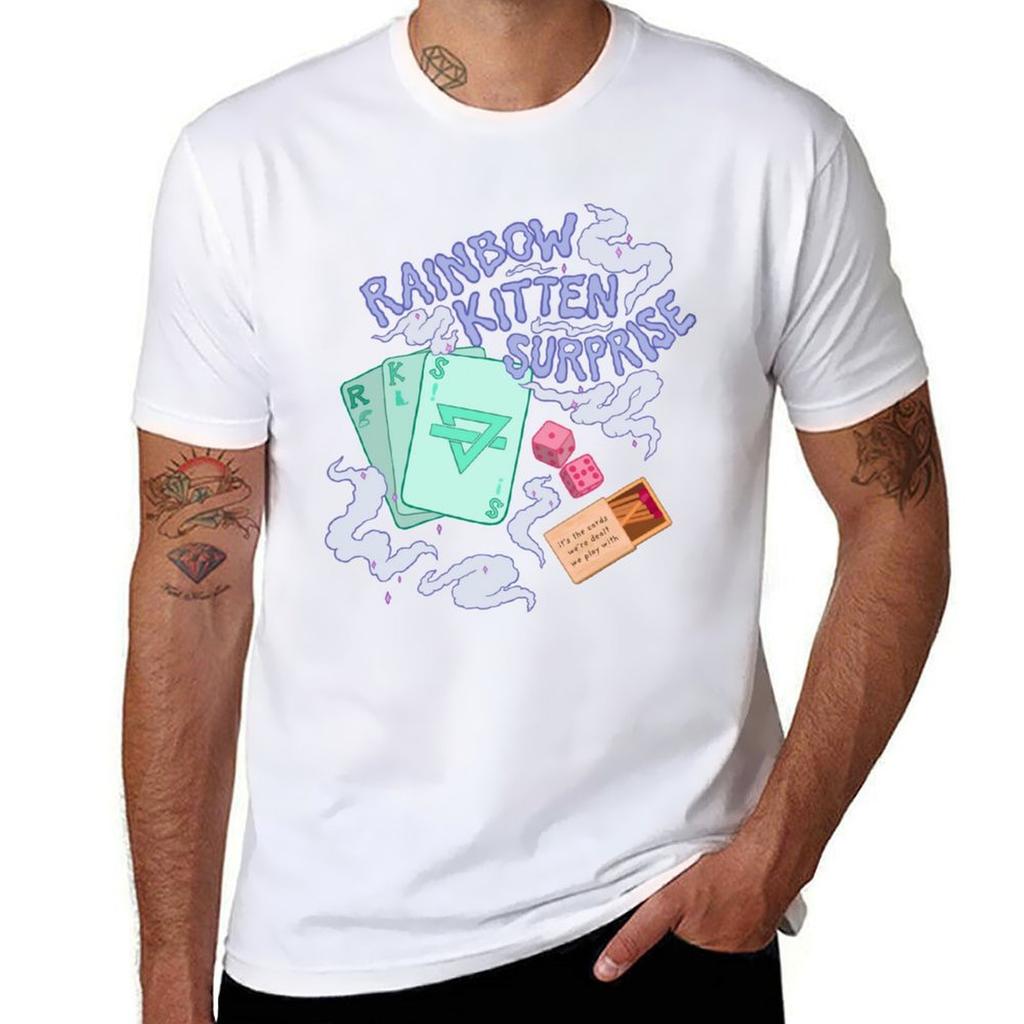 Rainbow Kitten Surprise Tshirt Casual Light Summer Short Sleeve Top