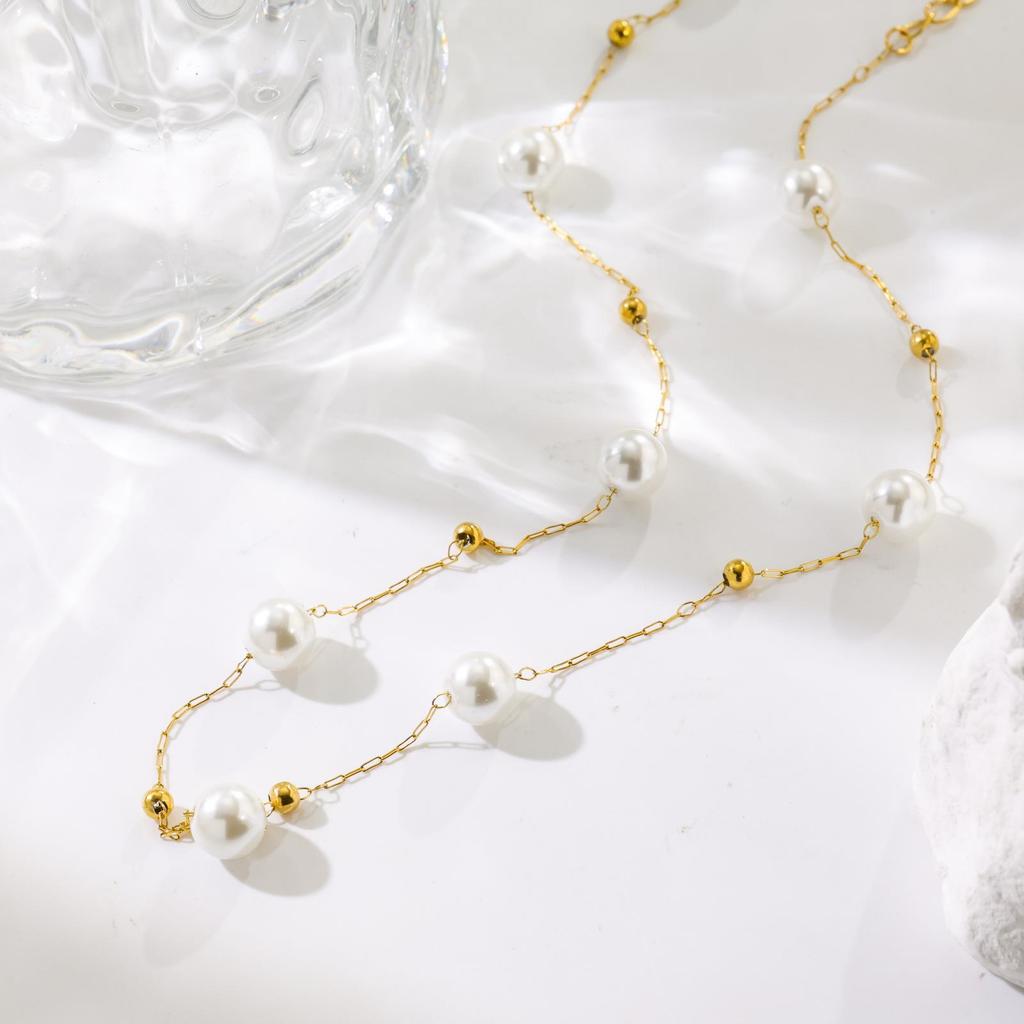 Summer Pearl Gypsy Necklace Titanium Steel Necklace Does Not Fade Temperament Super Immortal Necklace