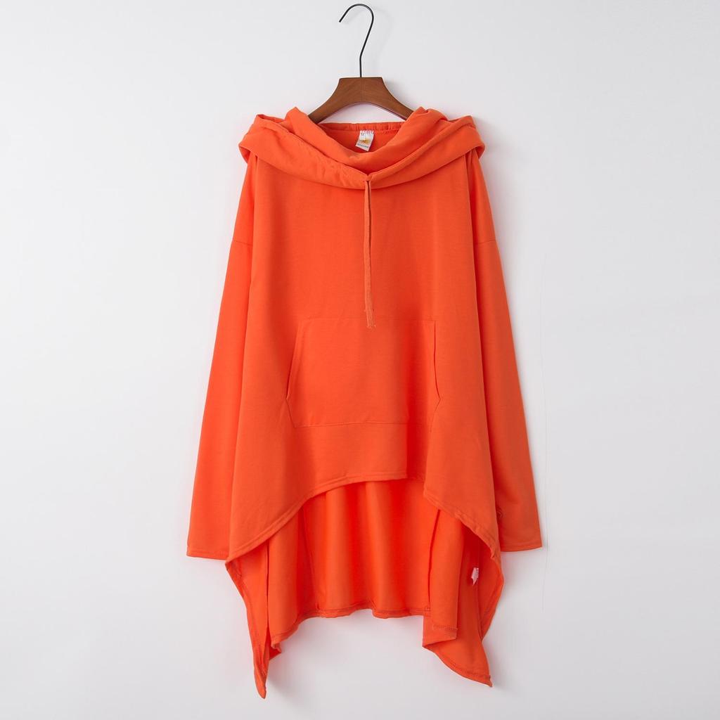 2023 Autumn/Winter European & American Solid Color Long Hooded Sweatshirt