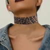 Suede Leopard Print Necklace Necklace Ruffled Choker Wild Pendant Accessories Women's Versatile Collar