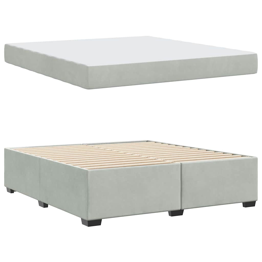 Upholstered Bed Frame with Mattress Light Grey 180 x 200 cm Fabric