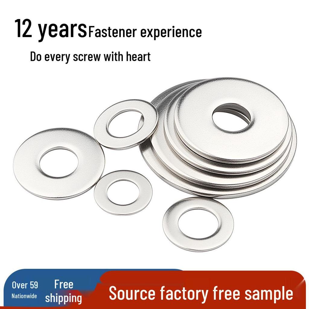 Yigu Yigu 201 Stainless Steel Flat Washer, Enlarged and Thickened Round Metal Screw Washer