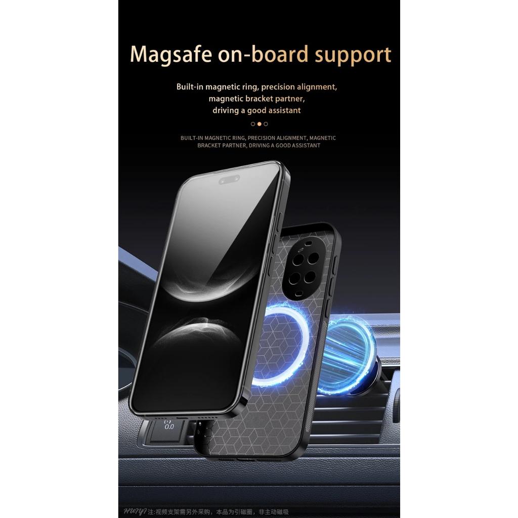 Magsafe Leather Case for Huawei Nova 14 Ultra Pro 5G Car Magnetic Holder Wireless Charging Silicone Hard Phone Cover nova14Ultra