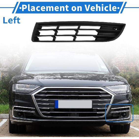 1 Pc Fog Light Grill for Volkswagen Passat 2007-2011 ABS Black Front Left Front Lower Bumper Fog Light Cover Inserts