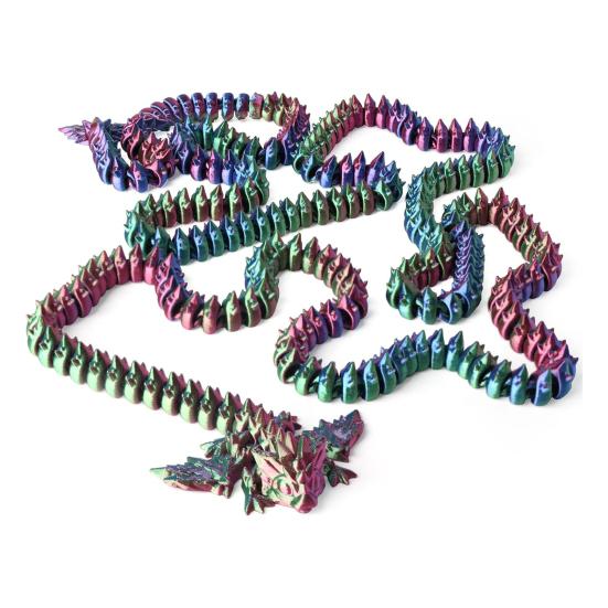 3D Printed Dragon Toy 5.2Ft Articulated Dragon Animal Model Desktop Dragon Decoration Funny Fidget Toy Festival Gift for Friends