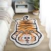 Cartoon-Tiger-Teppich, weicher, flauschiger Nachttischteppich, rutschfeste Badezimmermatte, süße Teppiche in Tierform für die Dekoration des Kinderzimmers, pelzige Teppiche