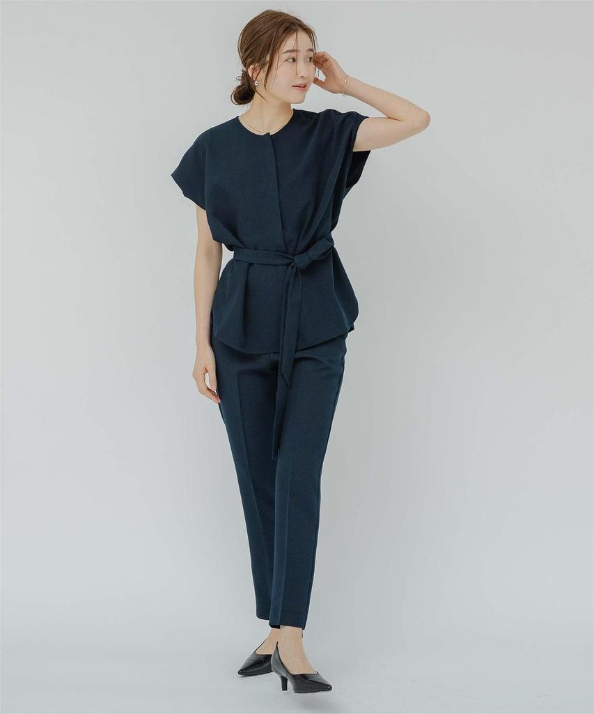 Yours French Sleeve Shoulder Tuck Collarless Blouse BDXN1916 Medium Dark Navy Women's