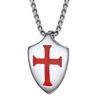 U7 Templer Halsketten aus Edelstahl für Herren Ritterkreuz Schild Anhänger 3D Geprägtes Amulett Symbol Christlicher Unisex Schmuck Geschenk