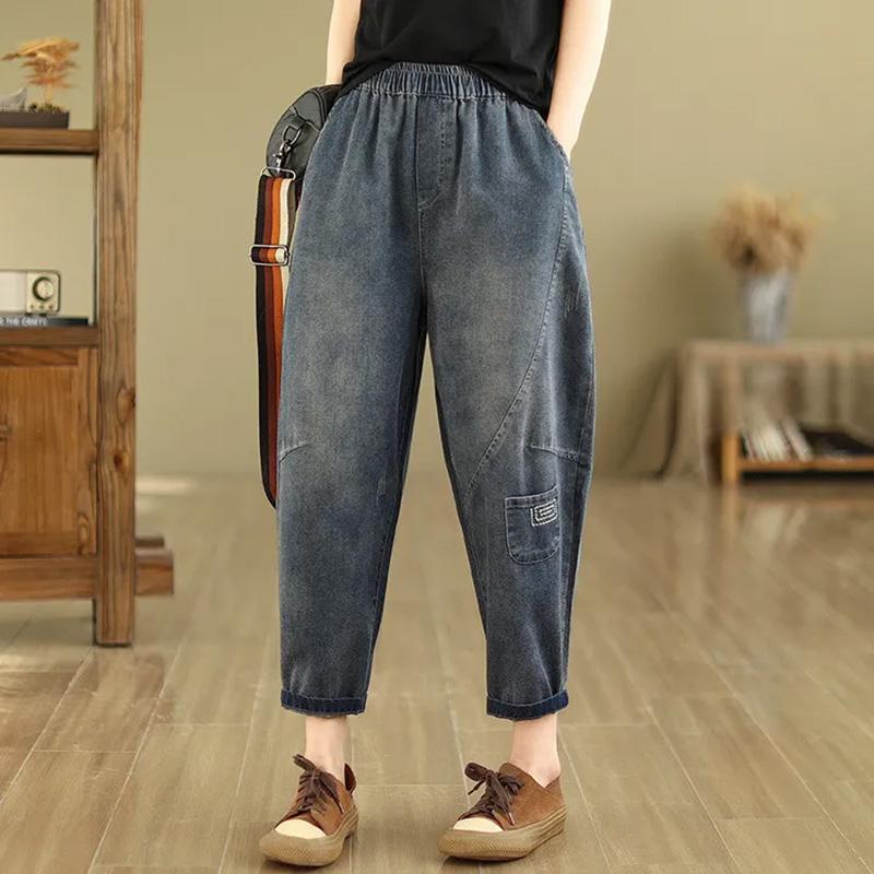 Baumwollhosen Sommer Damen Übergröße Locker Pyjamahose Vielseitig Lässig Hochtailliert Weitbein Leinenhosen