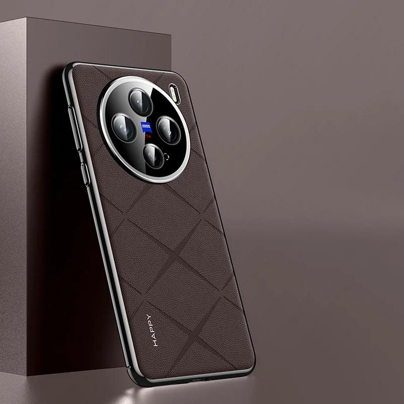 

Розкішний шкіряний чохол-рамка для VIVO X200 Pro Mini X100 Ultra 100S Pro Захист камери Ударостійкий жорсткий бампер для Vivo X 200Pro X100 S VIVO X100