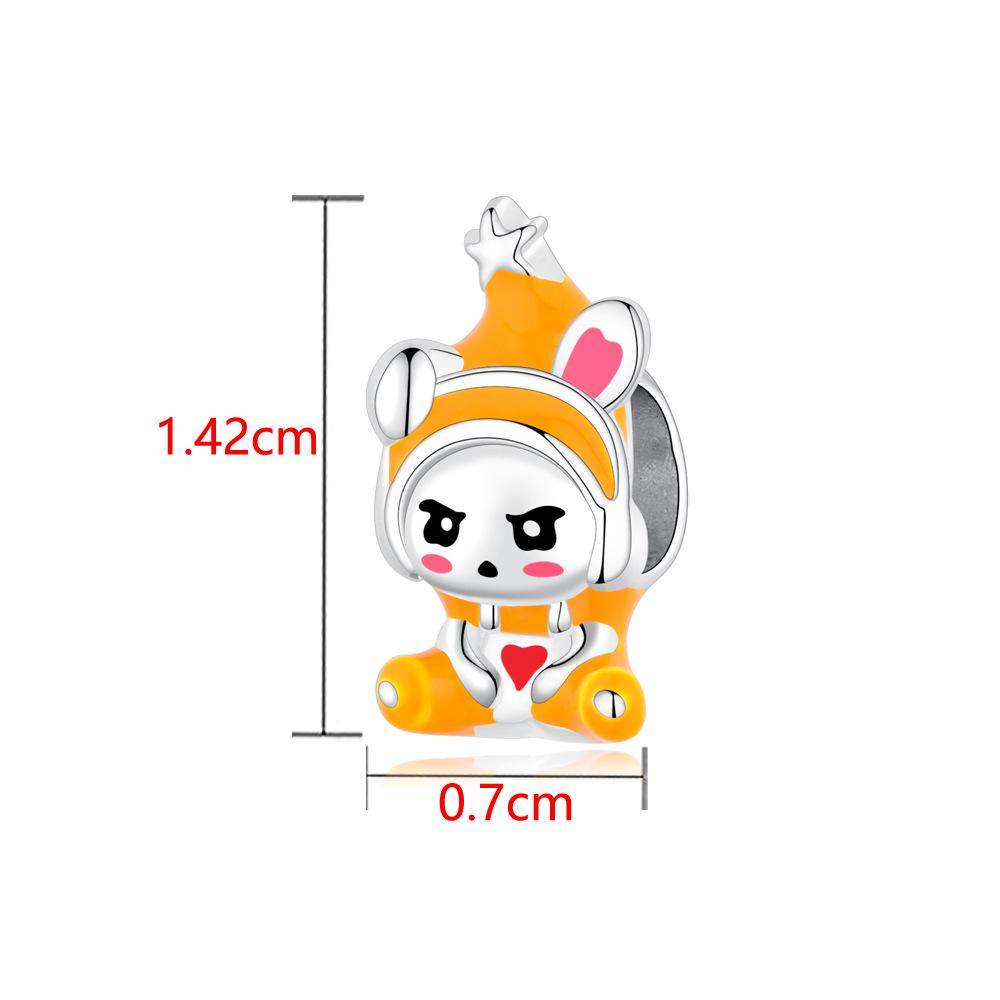 Eco-friendly Copper Cartoon Fairy Tale Pendant Beaded Bracelet Necklace DIY Loose Beads Accessory