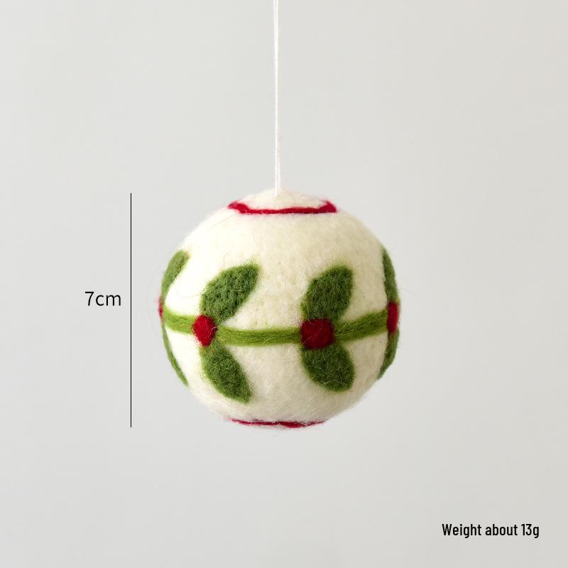 NUCHI Handmade Wool Felt Irregular Christmas Tree Ball Decorations